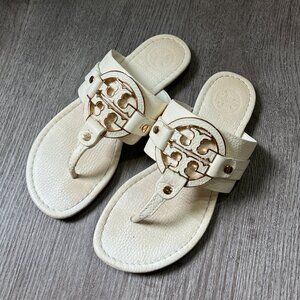 Tory Burch Amanda Flat Thong Tumbled Leather Sandal